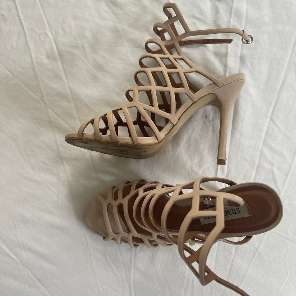 Steve Madden Slithur Blush Caged Heeled Sandals